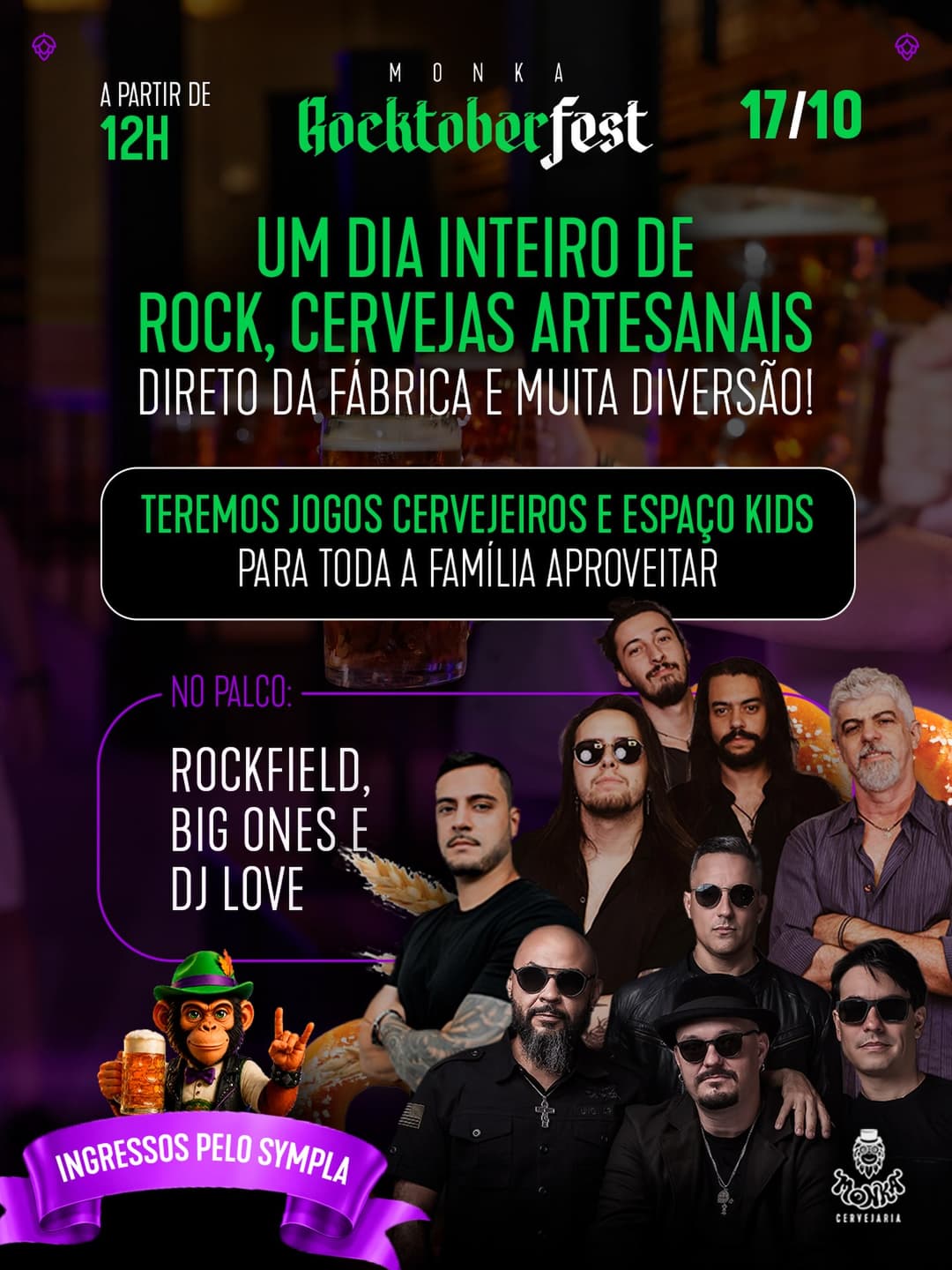 Flyer de Rockfield, Big Ones e DJ Love