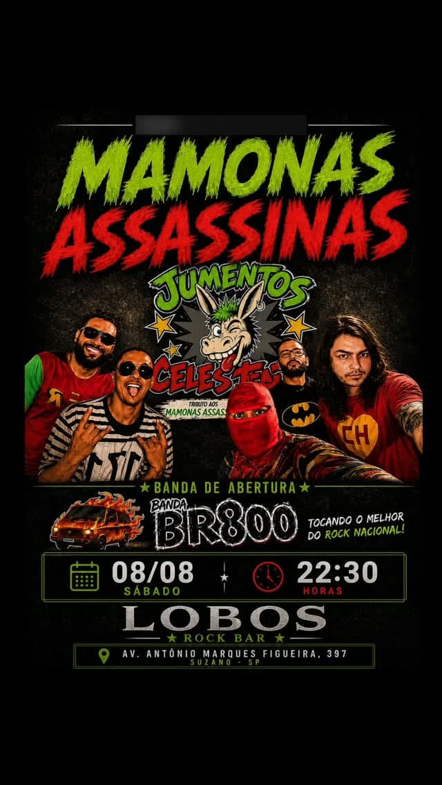 Flyer de Mamonas Assassinas Tributo