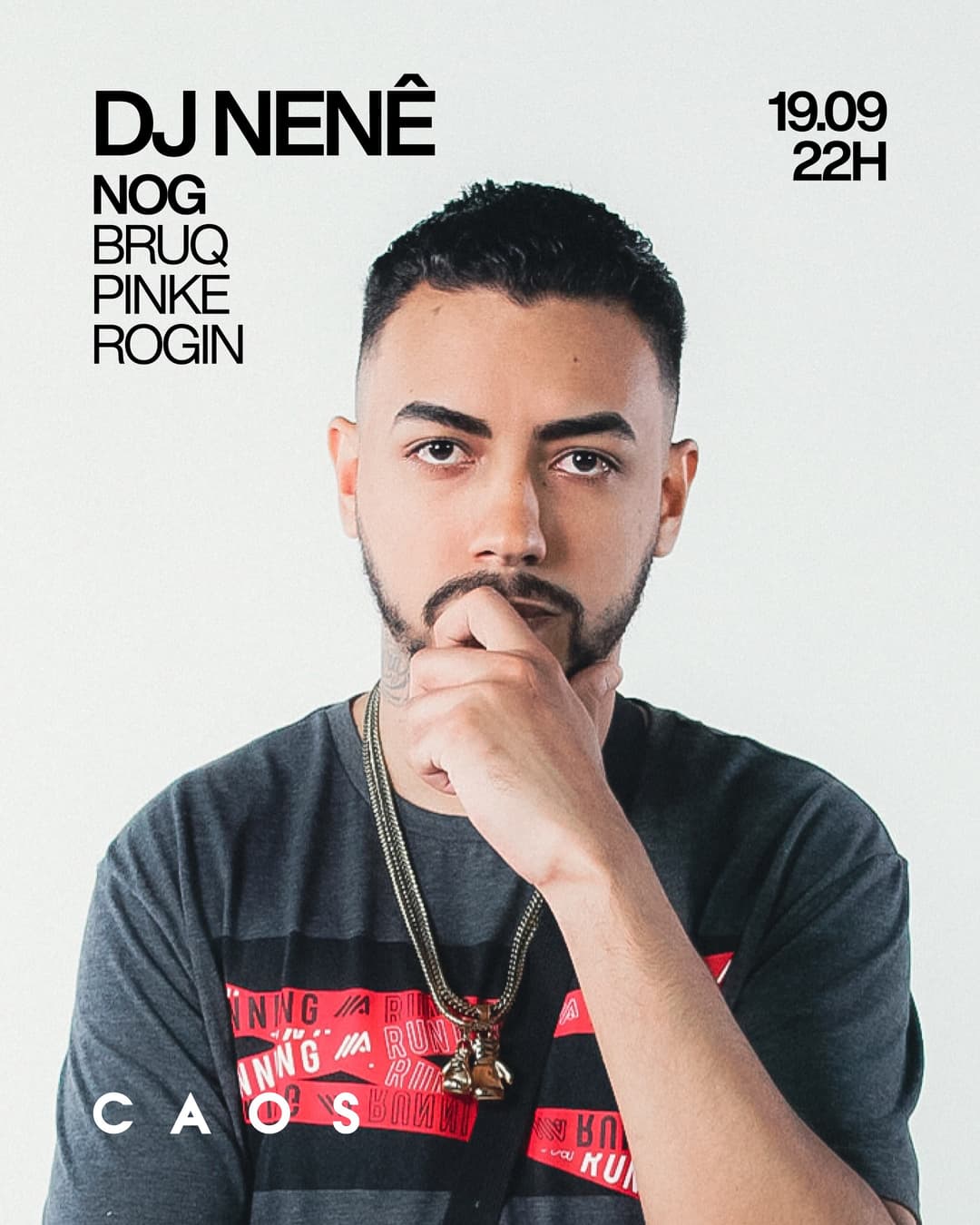 Flyer de DJ Nene, BRUQ, PINKE, ROGIN e PINKЕ