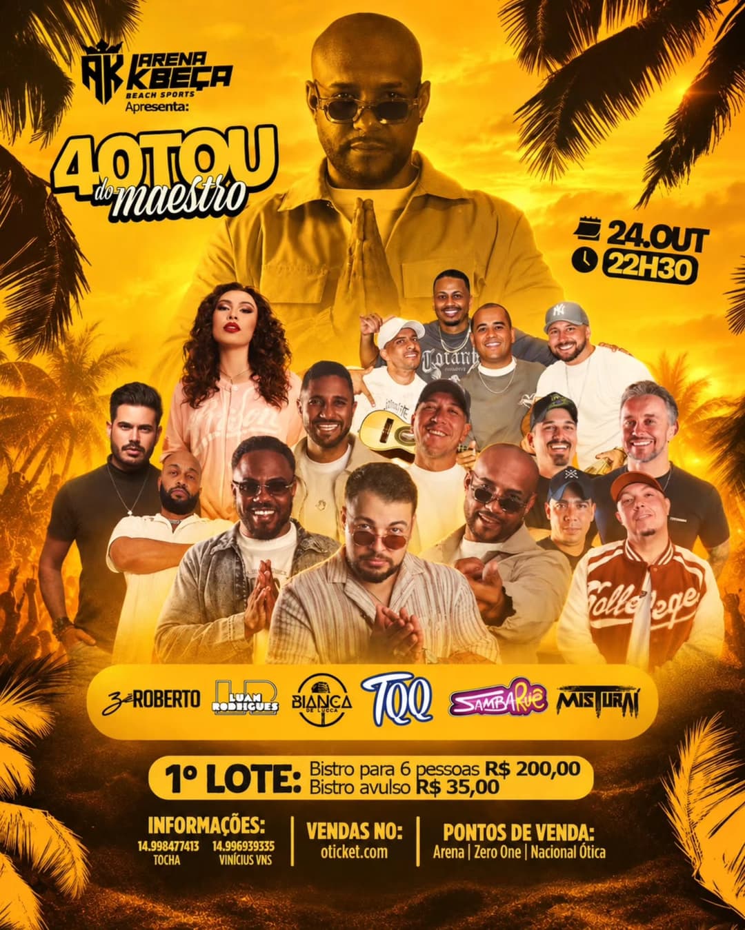 Flyer de Grupo Sambaruê, Bianca de Luca, TQQ e Misturaí