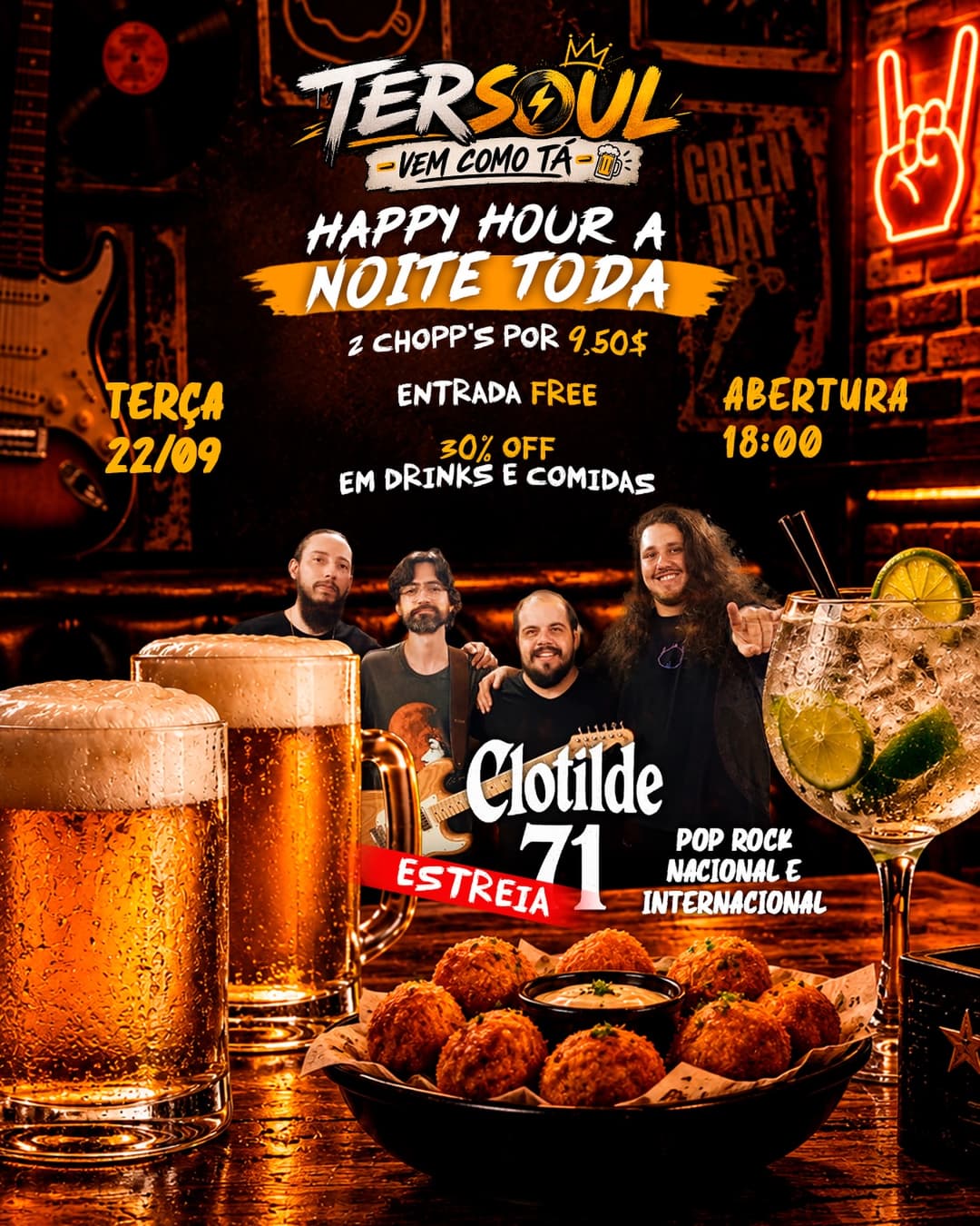 Flyer de Banda D'Rock e Banda Clotilde
