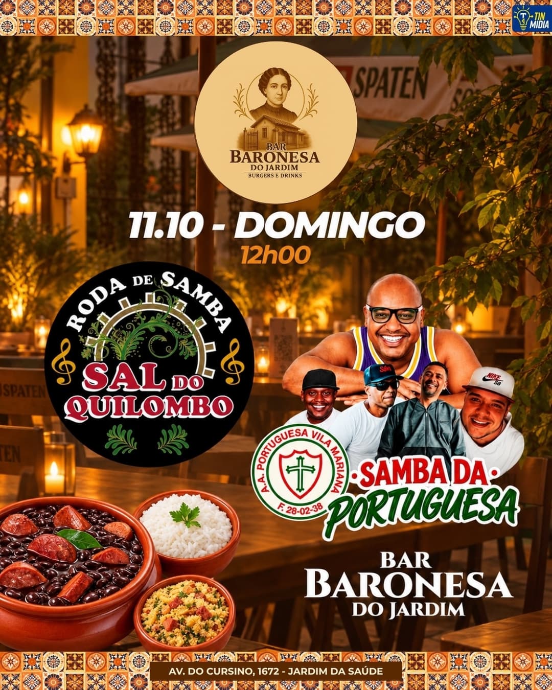 Flyer de Sal do Quilombo e Samba da Portuguesa
