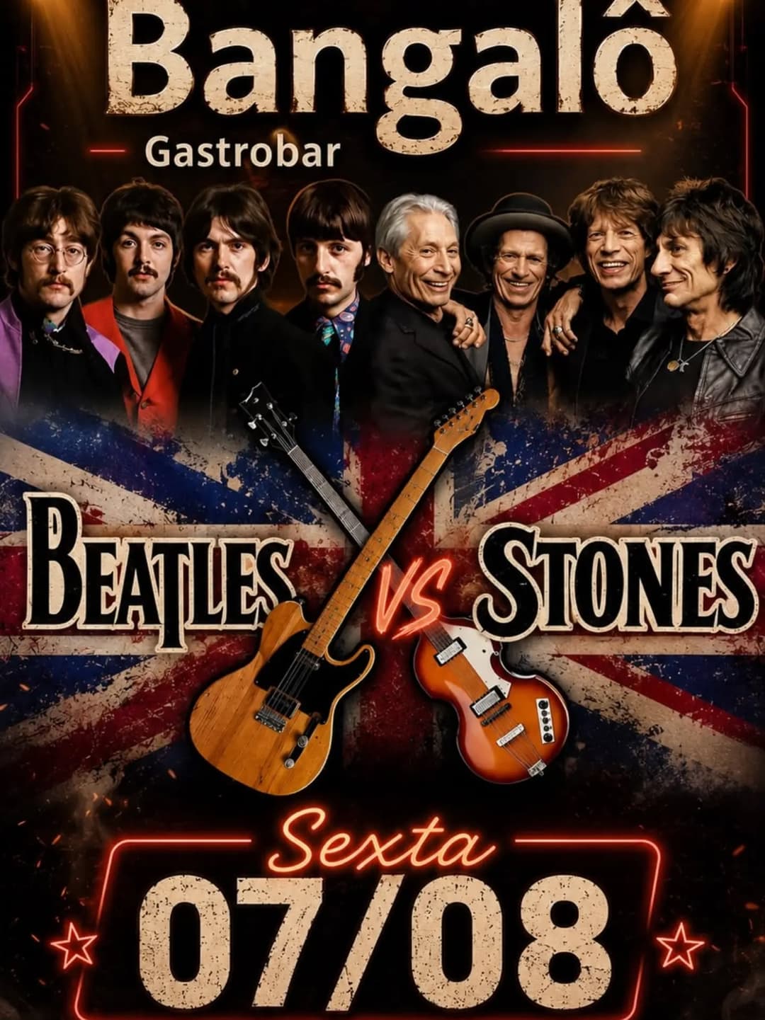 Flyer de Beatles x Stones