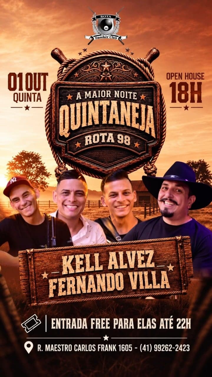 Flyer de Fernando Villa e Kell Alvez