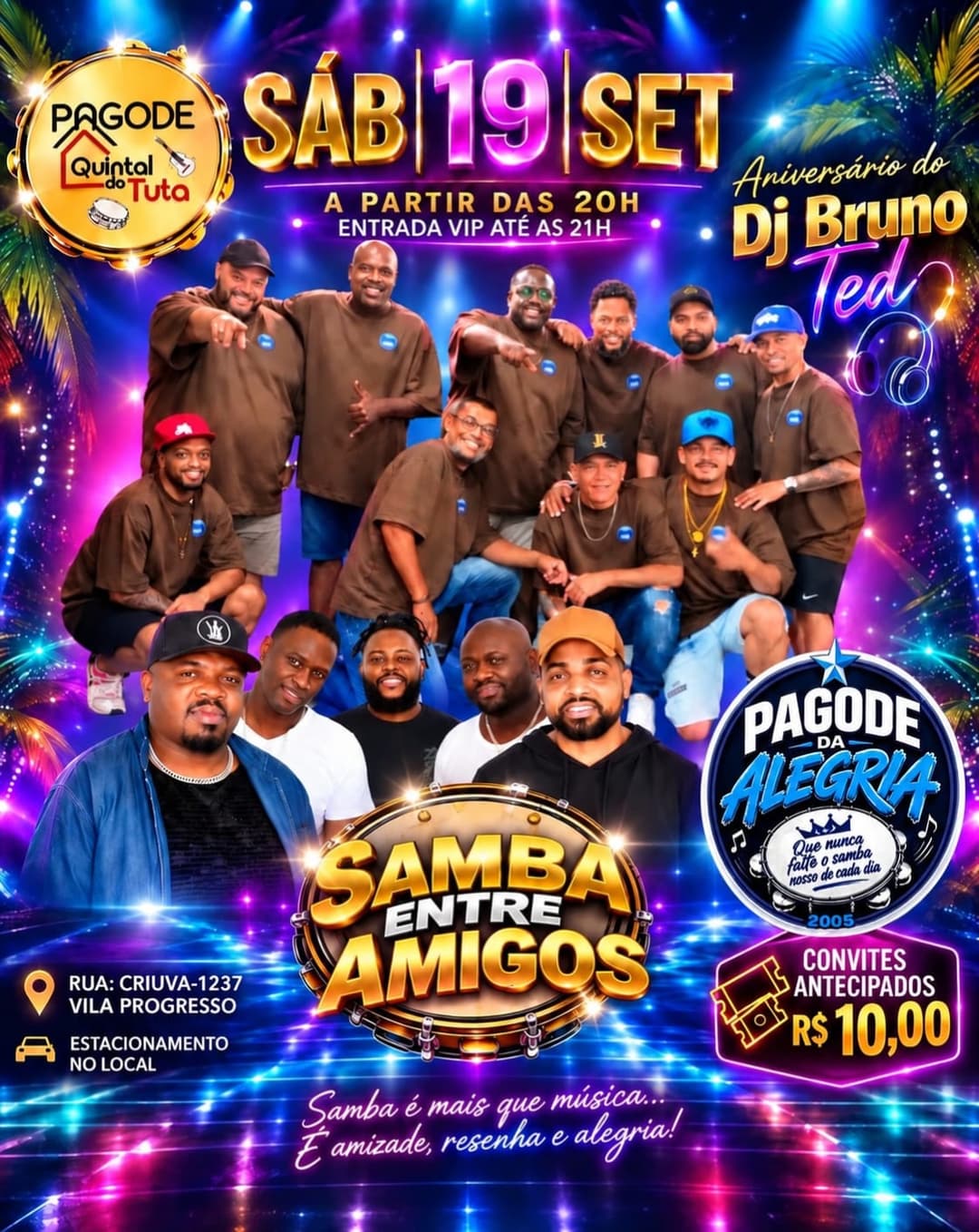 Flyer de Grupo Samba Entre Amigos e mais 2 artistas