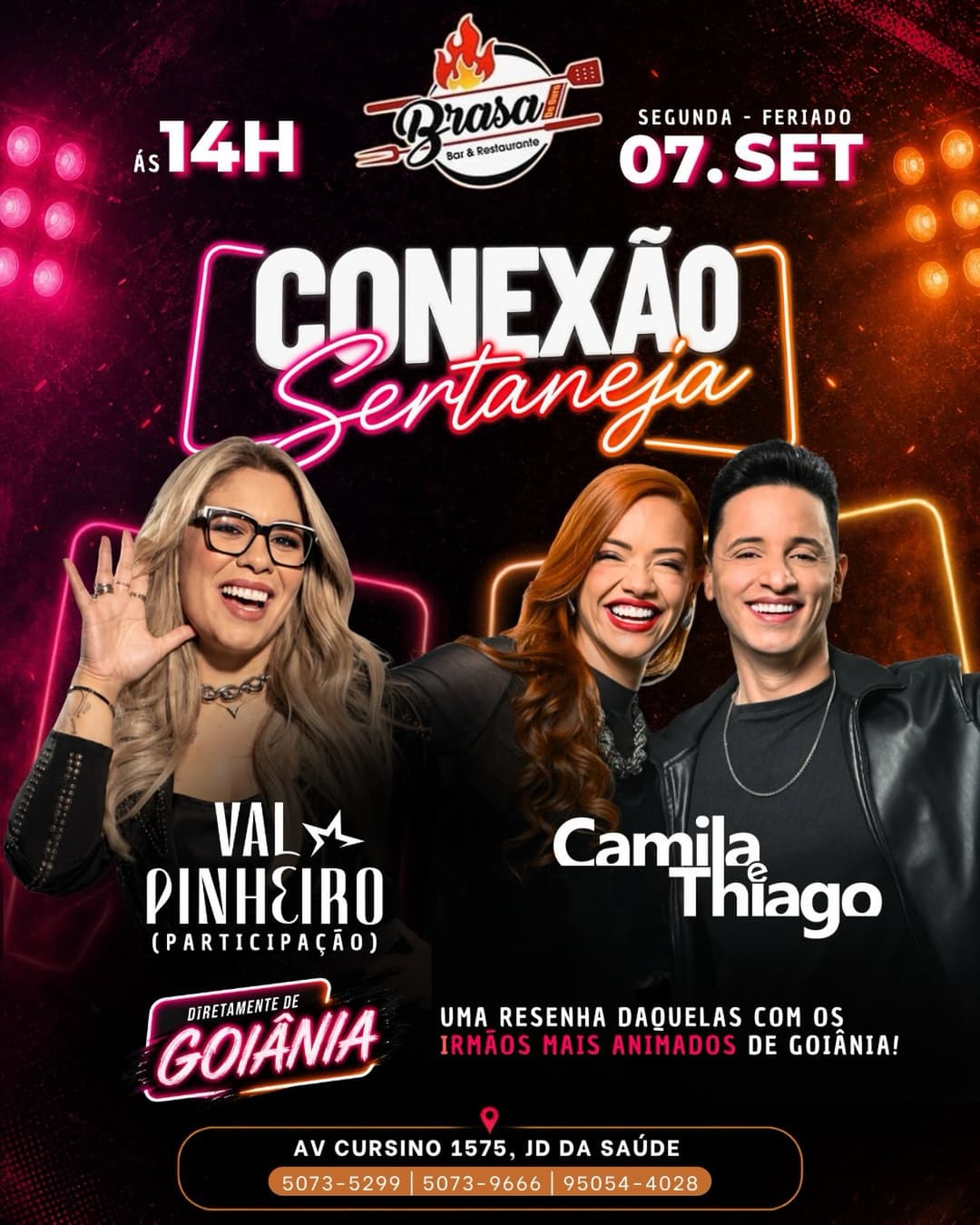Flyer de Camila & Thiago e Val Pinheiro