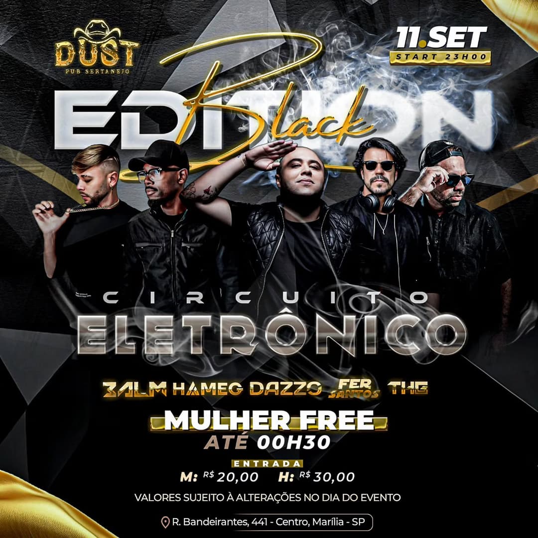 Flyer de Balm, Hameg, Dazzo, Fer Santos e THG