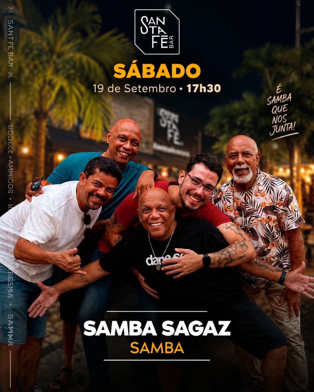 Flyer de Roda de Samba Sagaz Oficial e Samba Sagaz