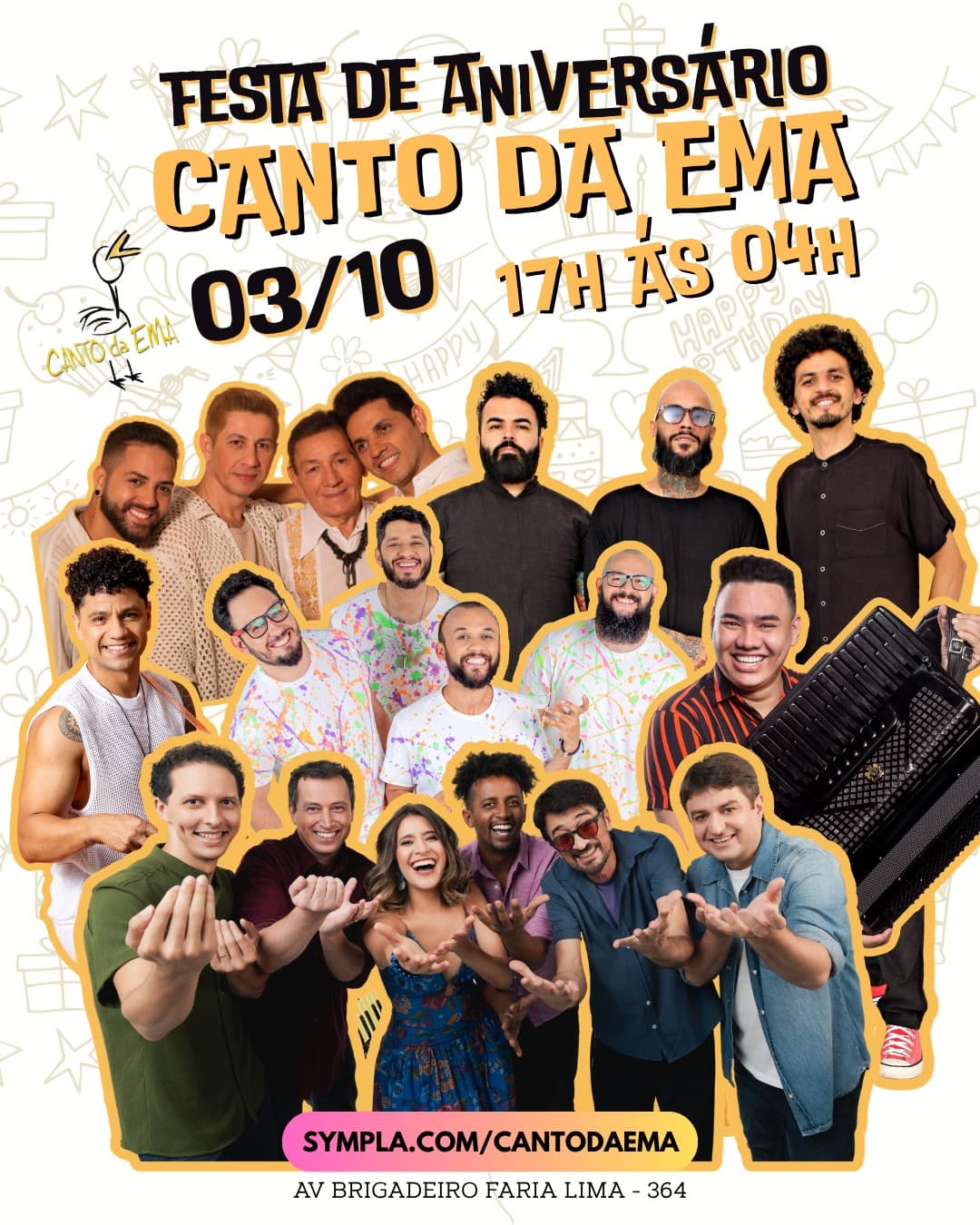 Flyer de Diego Oliveira, Dois Dobrado e mais 4 artistas
