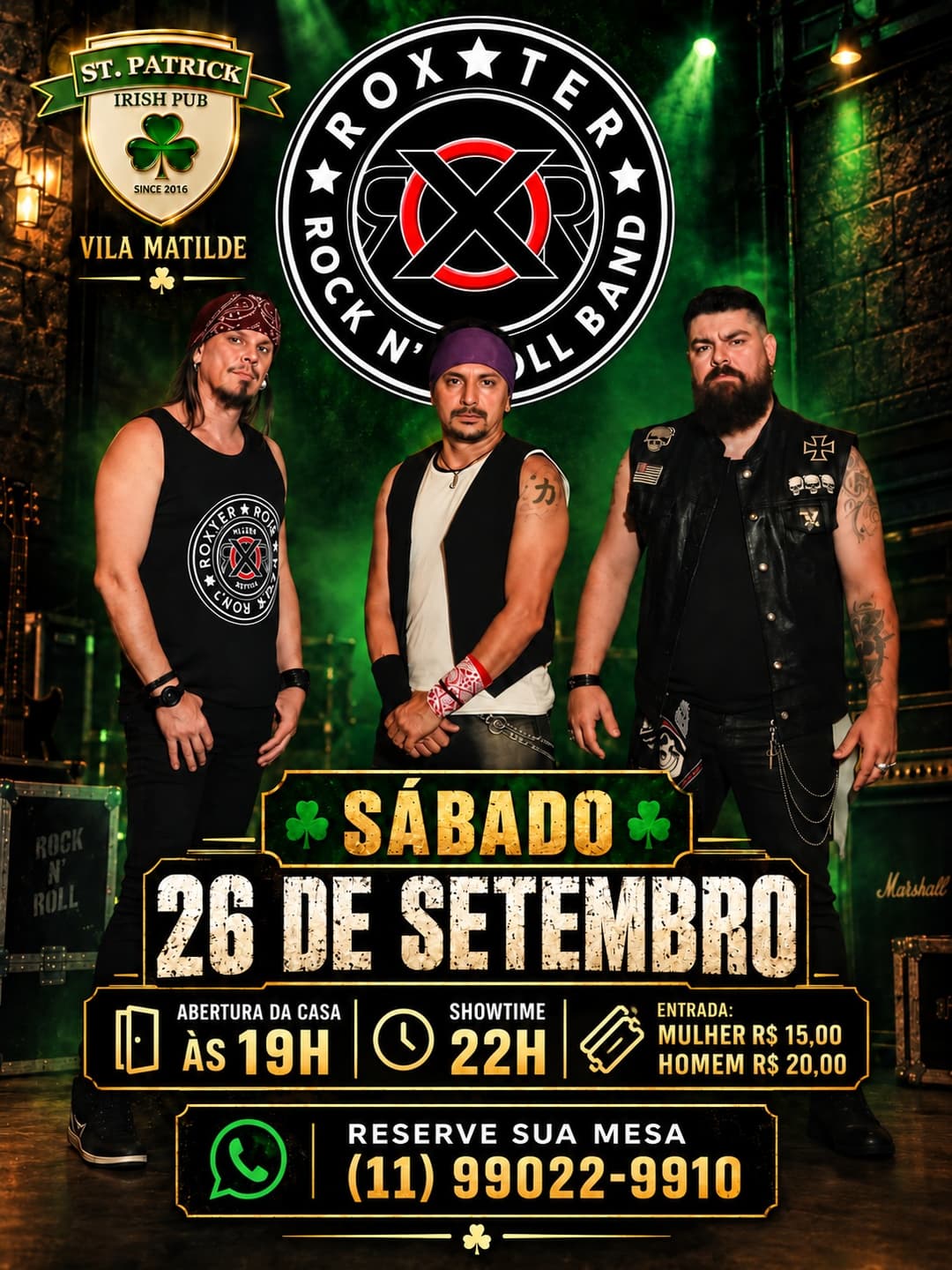 Flyer de Roxter Rock N’ Roll Band
