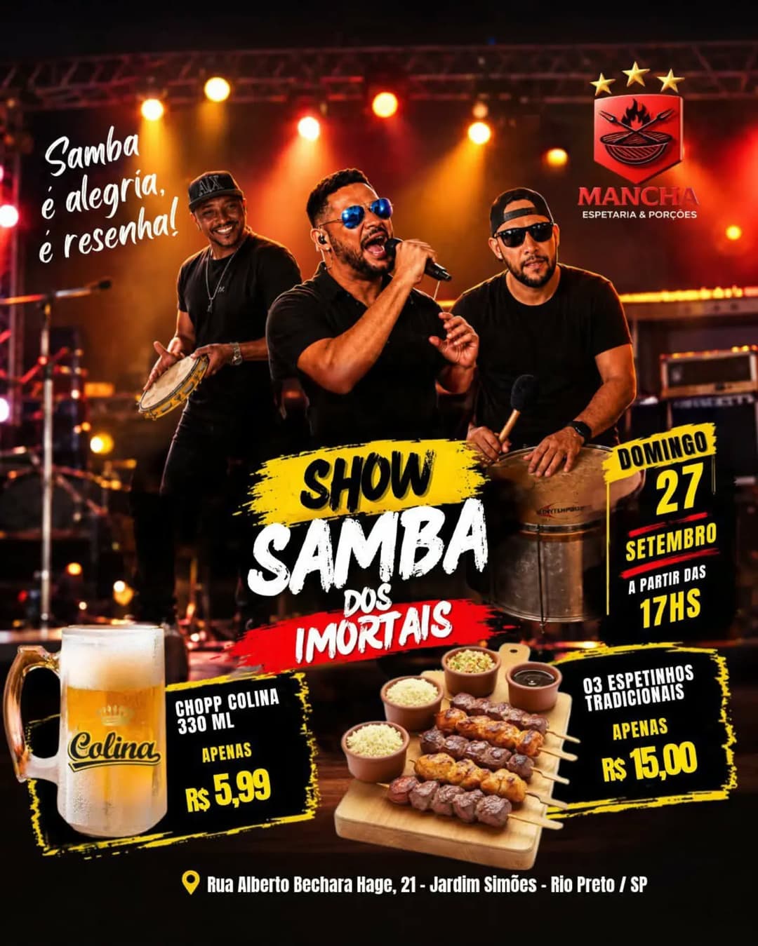 Flyer de Samba dos Imortais