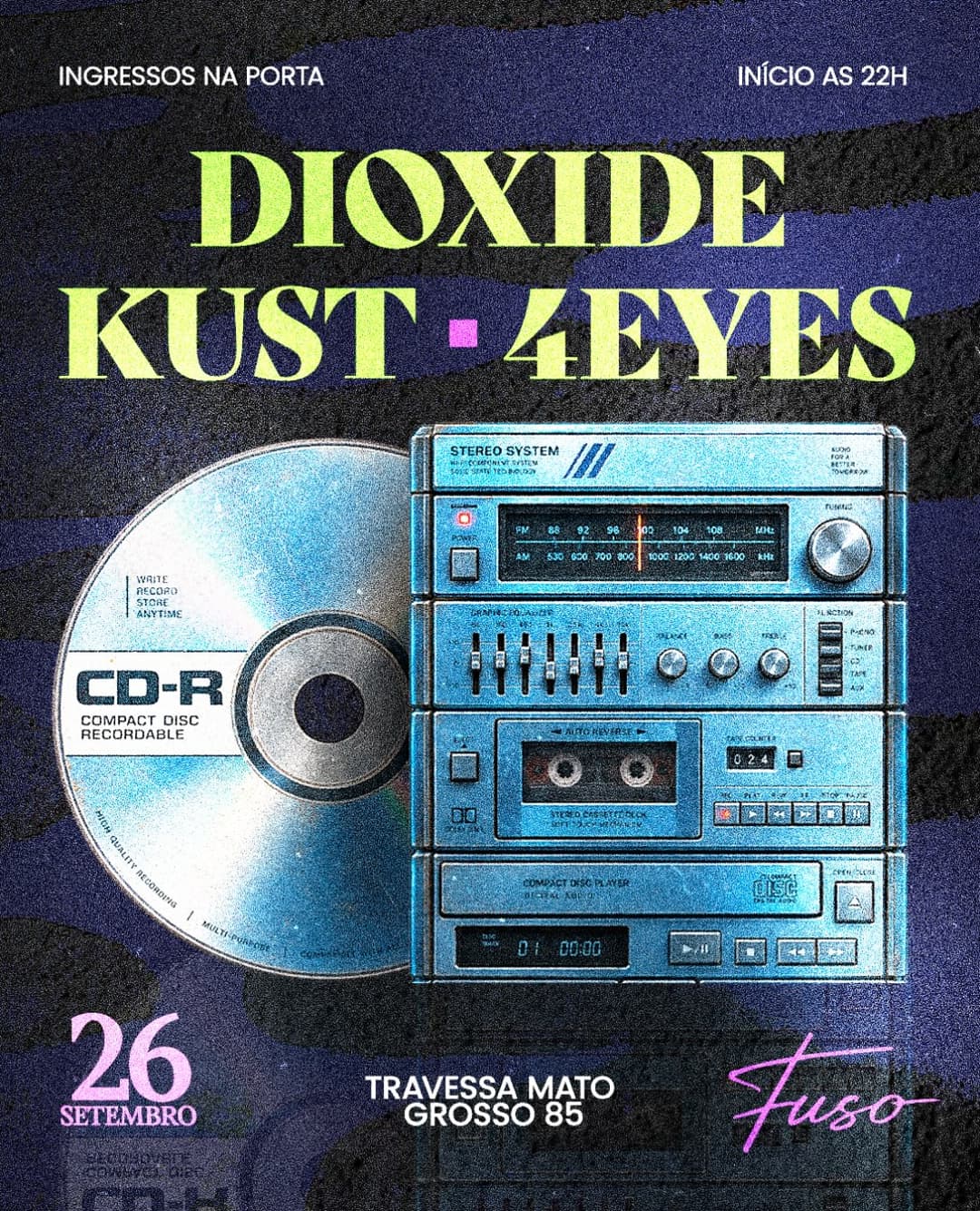 Flyer de Gelton Evandro, kust.music e 4eyes.dj
