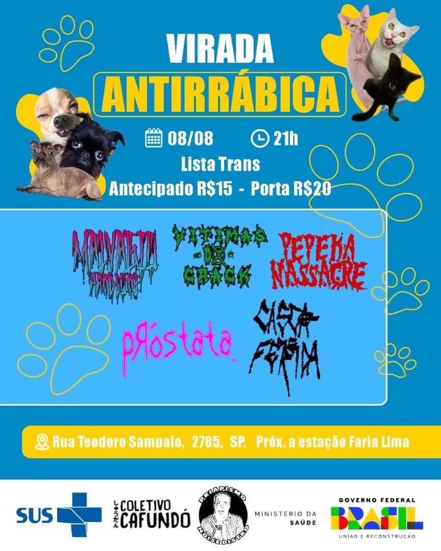 Flyer de Pepeka Massacre, malvagiohardcore e mais 3 artistas