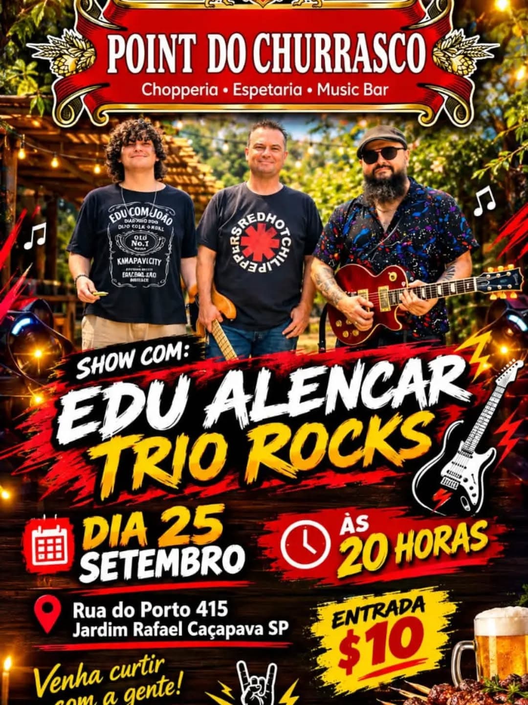 Flyer de Edu & João e Edu Alencar Trio Rocks