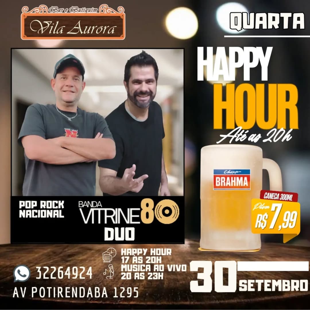 Flyer de Banda Vitrine80 Duo