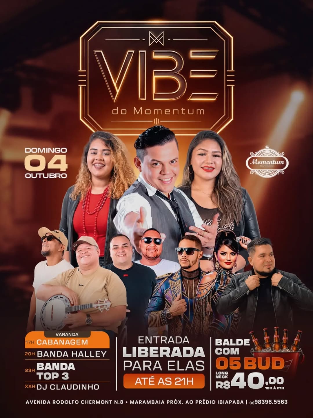 Flyer de Banda Halley, Varanda Cabangem e mais 2 artistas