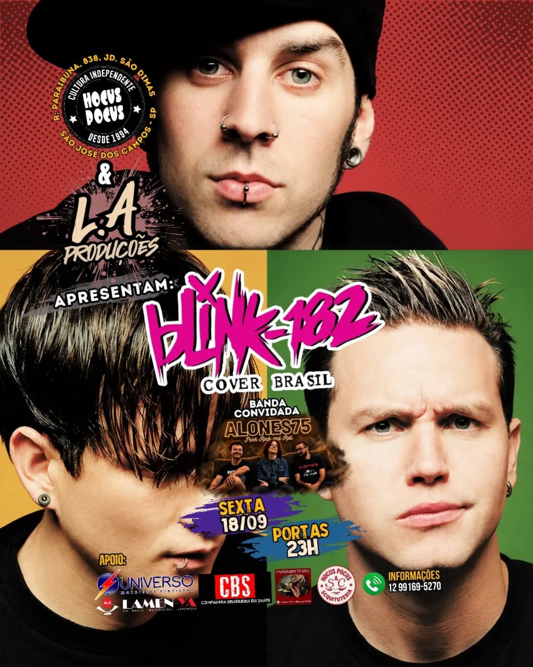 Flyer de Blink-182 Cover Brasil e Alones75