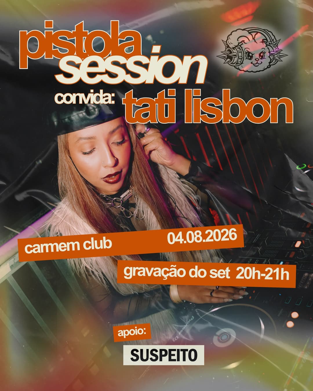 Flyer de Pistola e Tatiane Lisbon Papisa