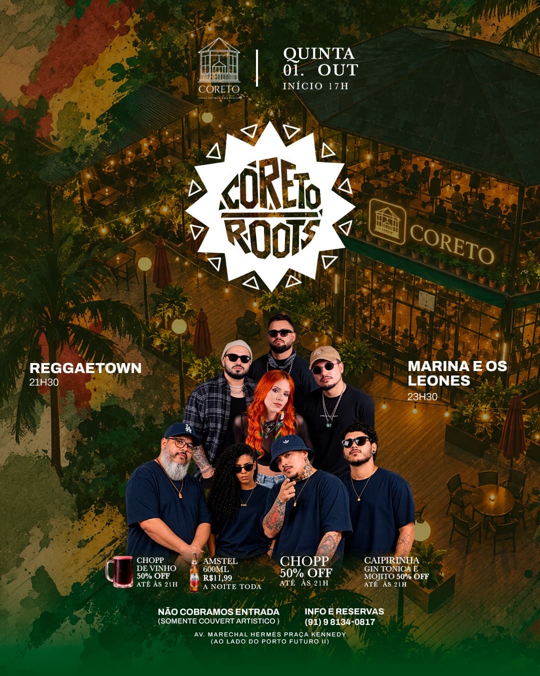Flyer de Reggaetown e marinaeosleones