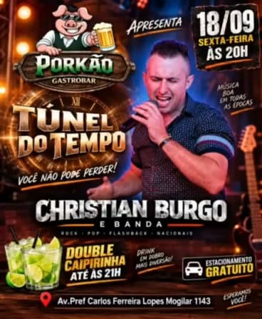 Flyer de Christian Burgo e Banda