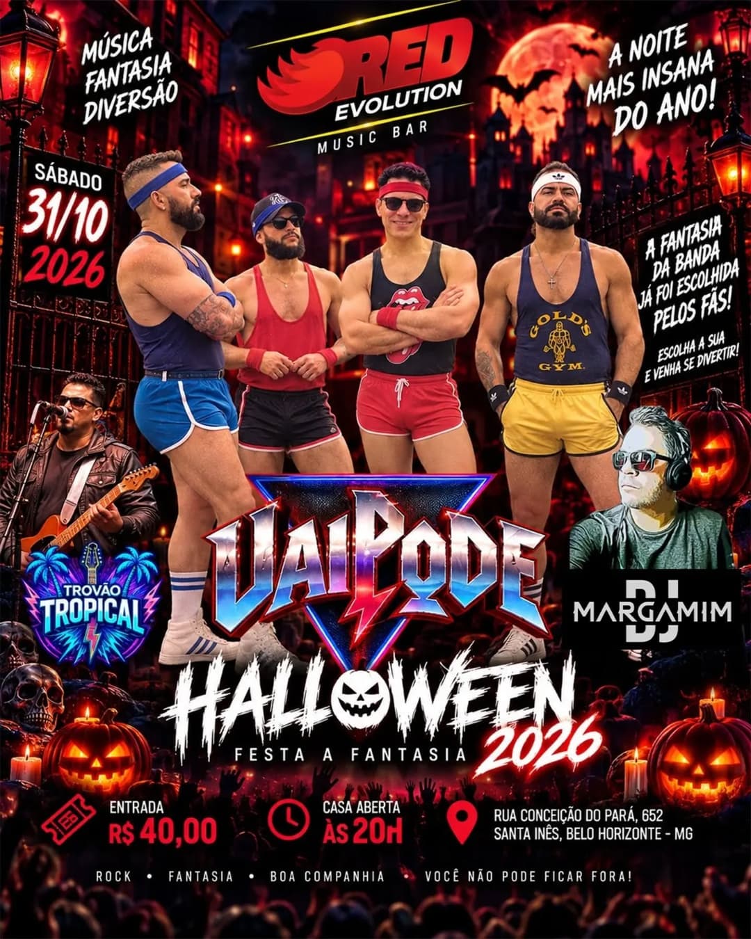 Flyer de Banda Uai Pode, Trovão Tropical e DJ Margamim