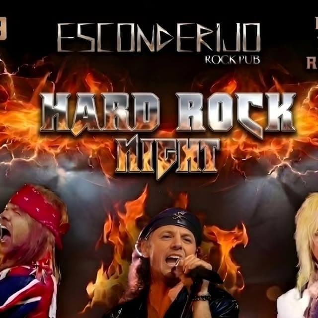 Flyer de Hard N' Roses, Dynamite e Mötley Crüe