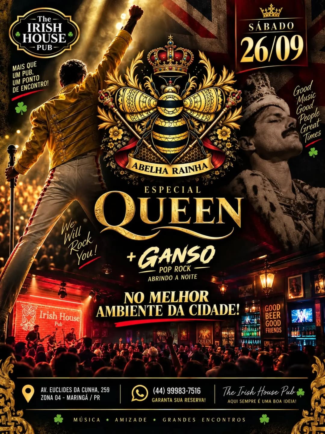 Flyer de Queen Abelha Rainha e GANSO