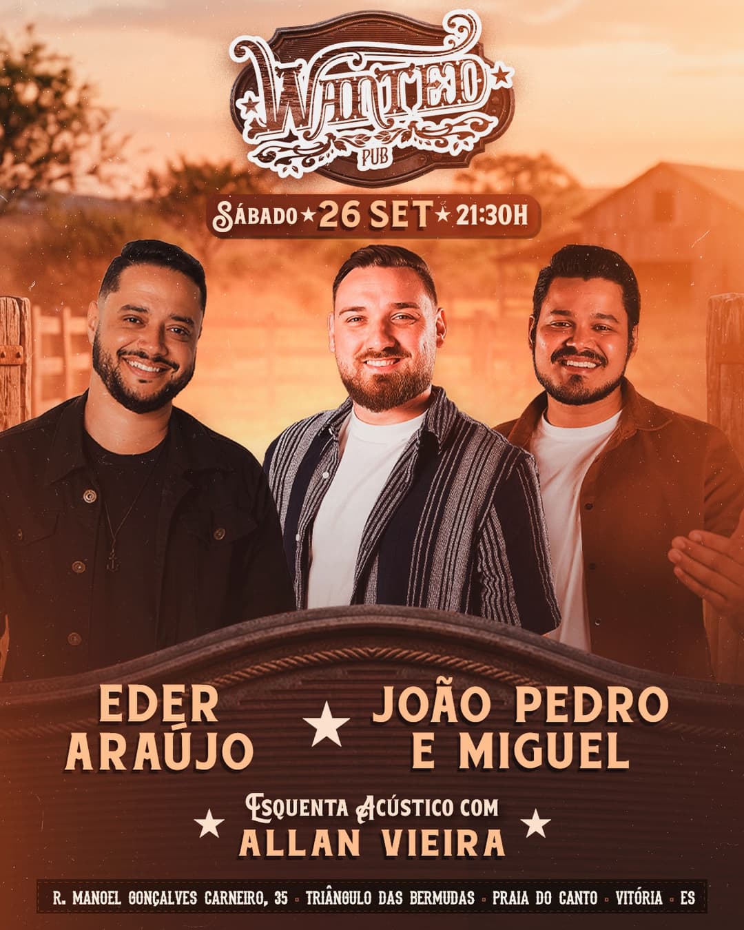 Flyer de Allan Vieira, Eder Araújo e João Pedro e Miguel