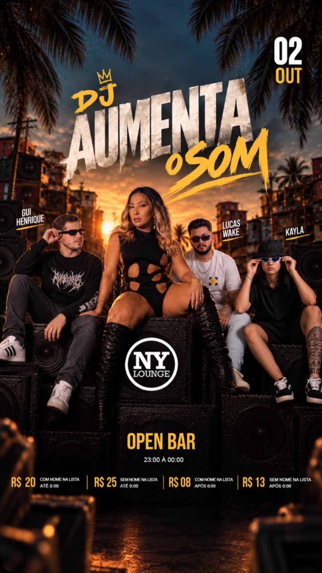 Flyer de DJ Aumenta o Som