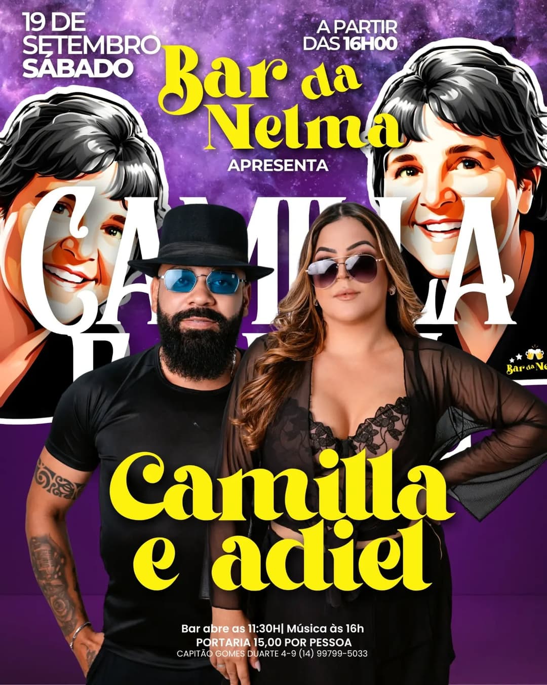 Flyer de Camilla e Adiel