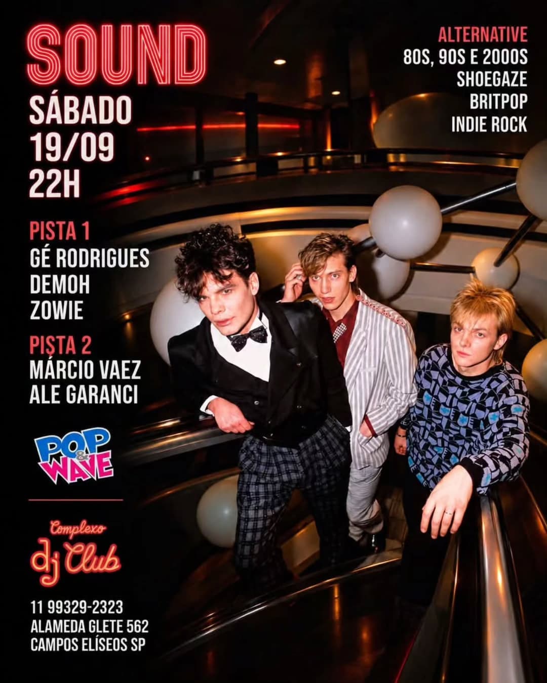 Flyer de DJ Gé Rodrigues, Demoh, Zowie e mais 3 artistas