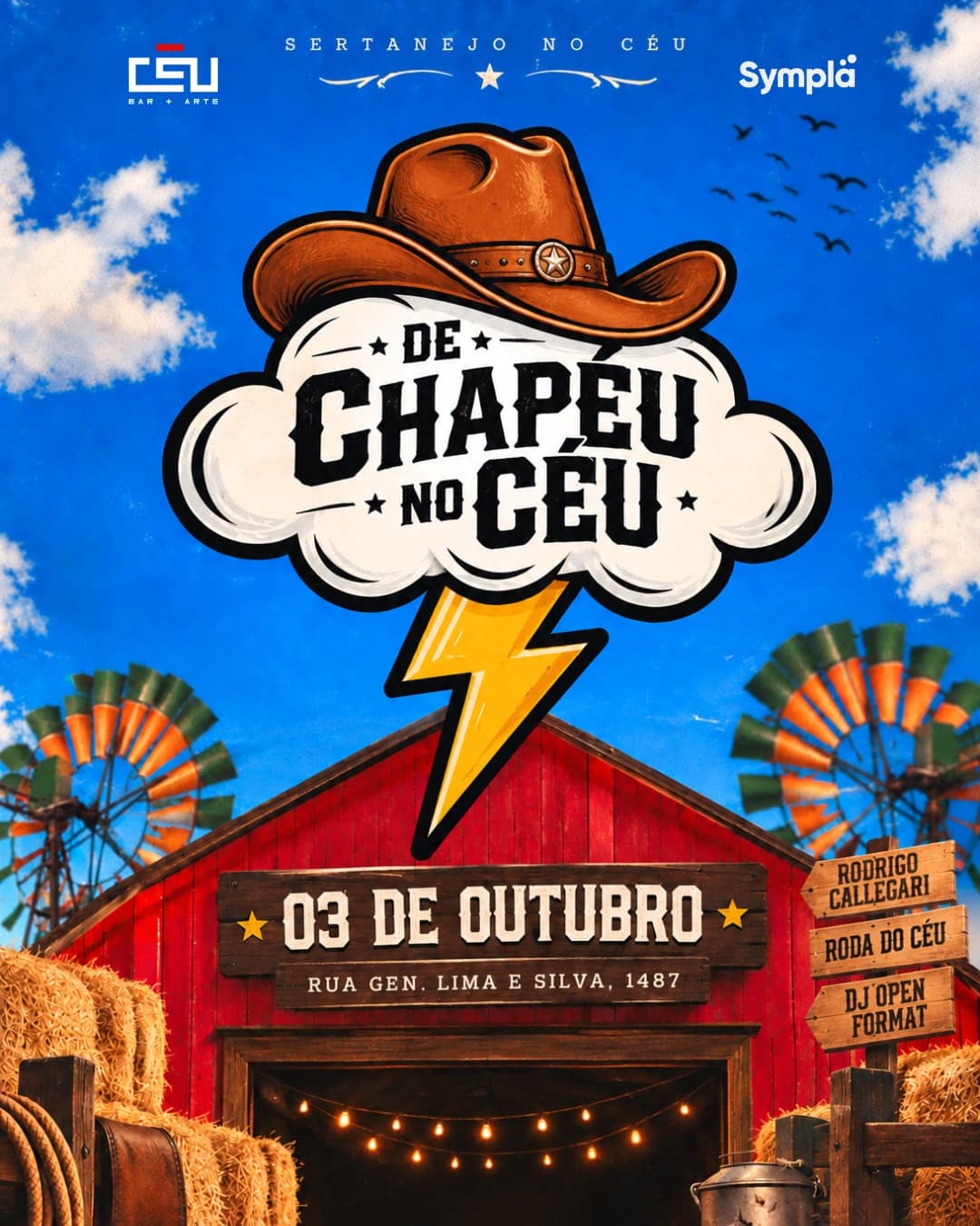 Flyer de Rodrigo Callegari, Biggy e Roda do Céu