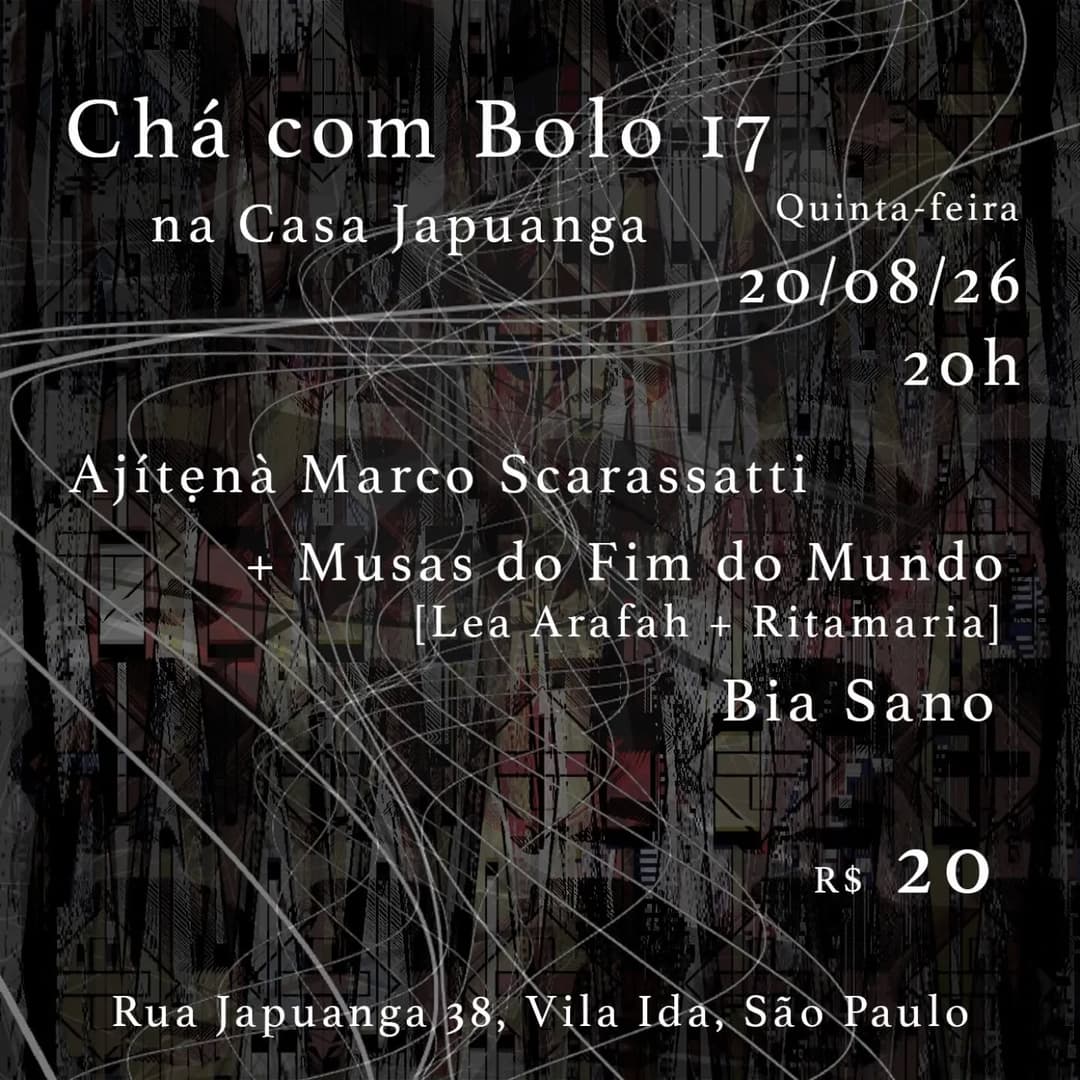Flyer de Lea Arafah, Rita Maria, Ajítẹnà Marco Scarassatti e Bia Sano