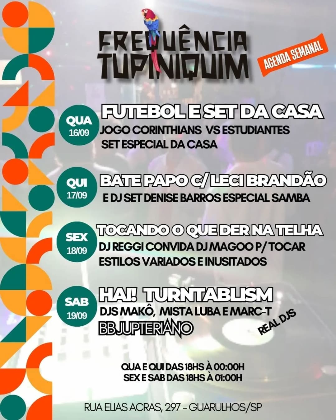 Flyer de DJ Makō, Luba Construcktor, DJ Marc-T e BB JUPTERIANO