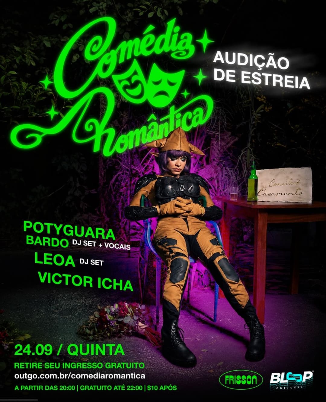 Flyer de Potyguara Bardo, LEOA e Victor Icha