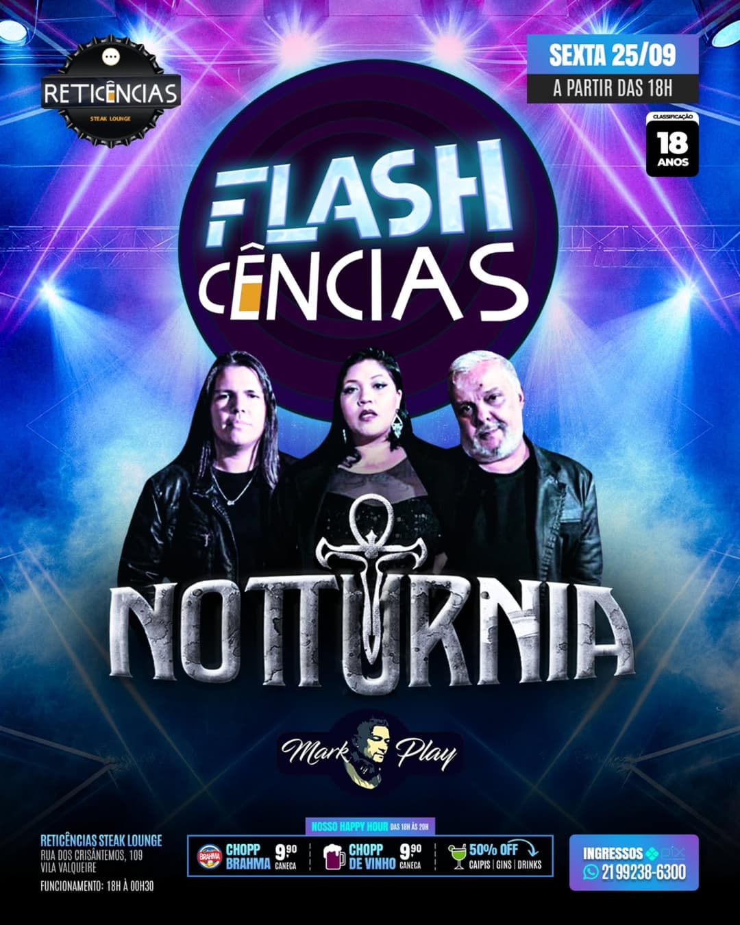 Flyer de Banda Notturnia e DJ MarkPlay