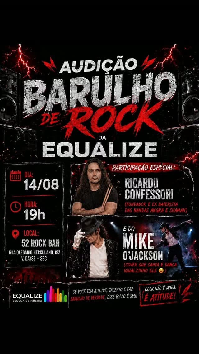 Flyer de Equalize e Banda Coragem