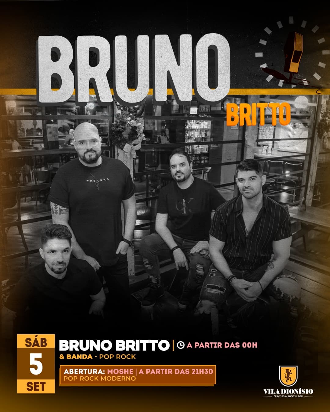 Flyer de BRUNO BRITTO & BANDA e MOSHE