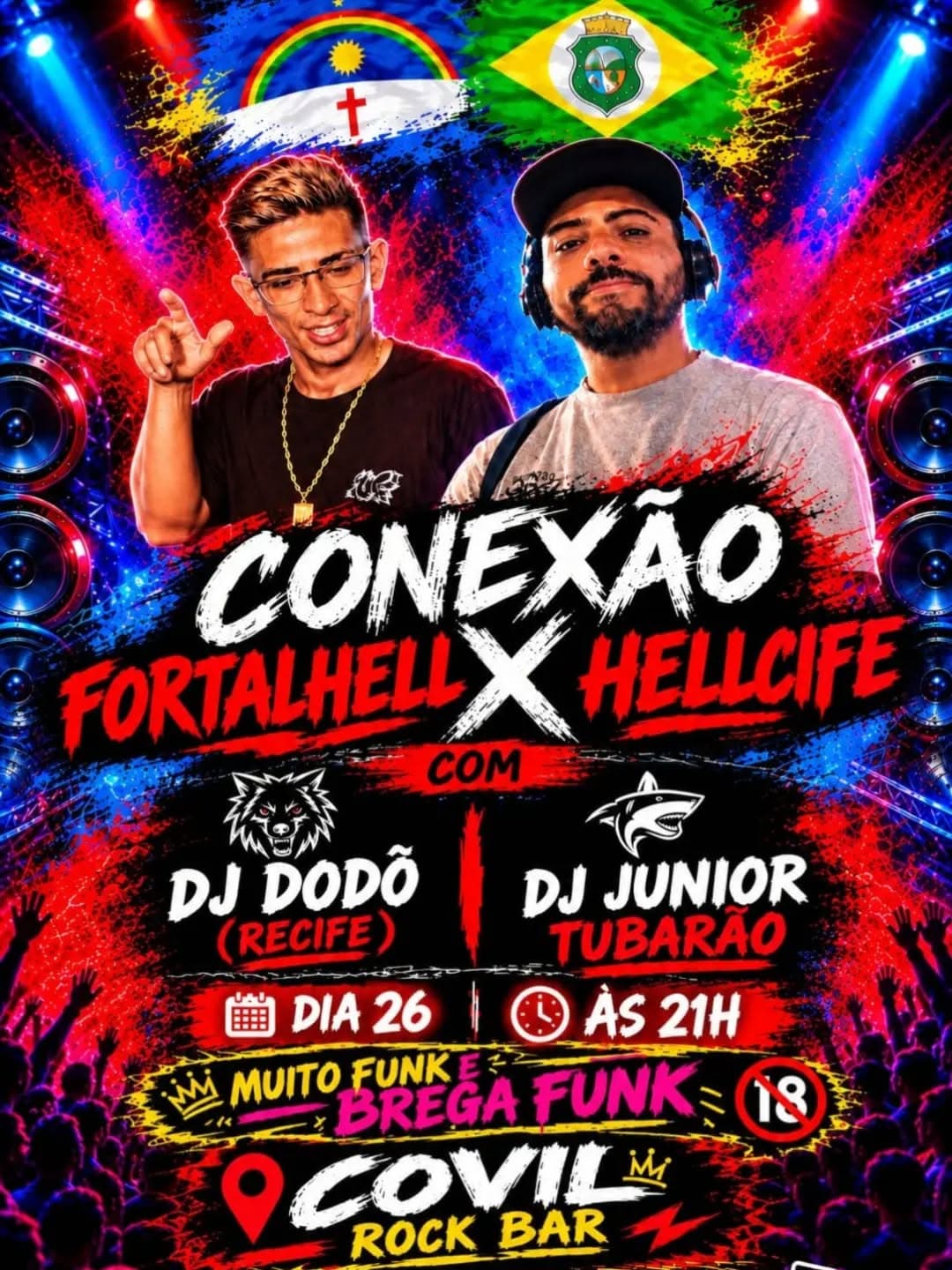 Flyer de DJ Junior Tubarão e djdodooficial