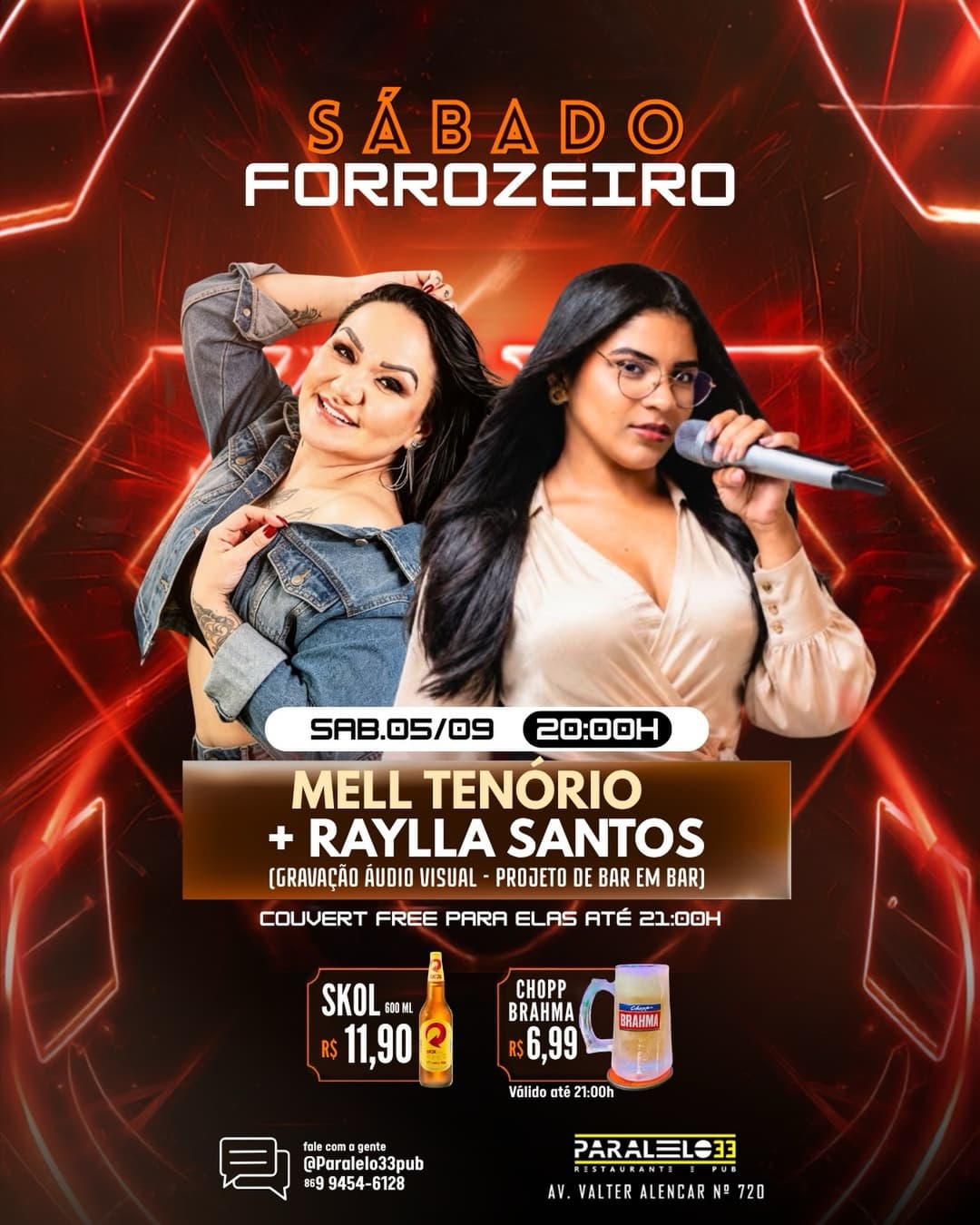 Flyer de Baú da Donna e Raylla Santos