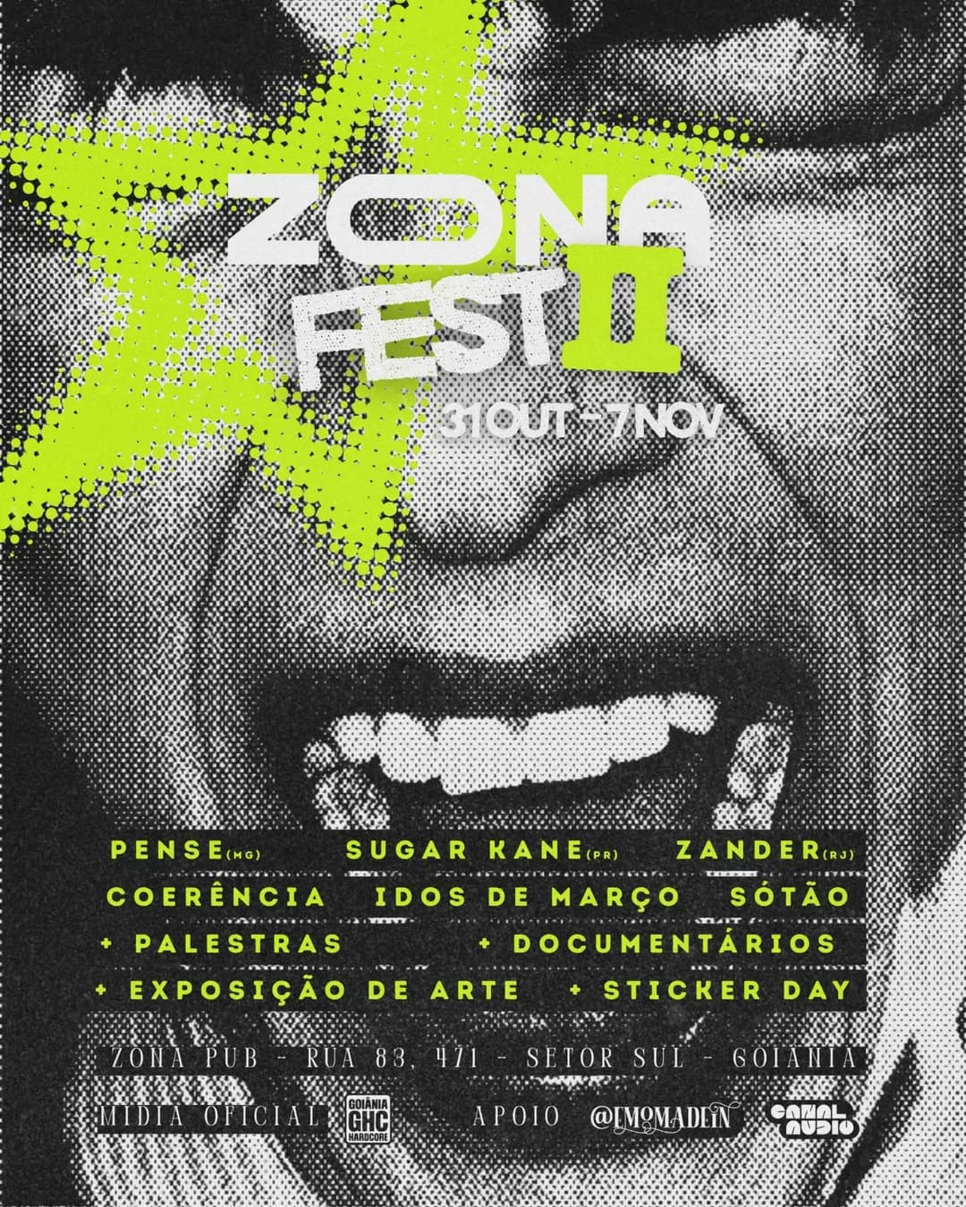 Flyer de Zander, Sugar Kane e Idos de Março