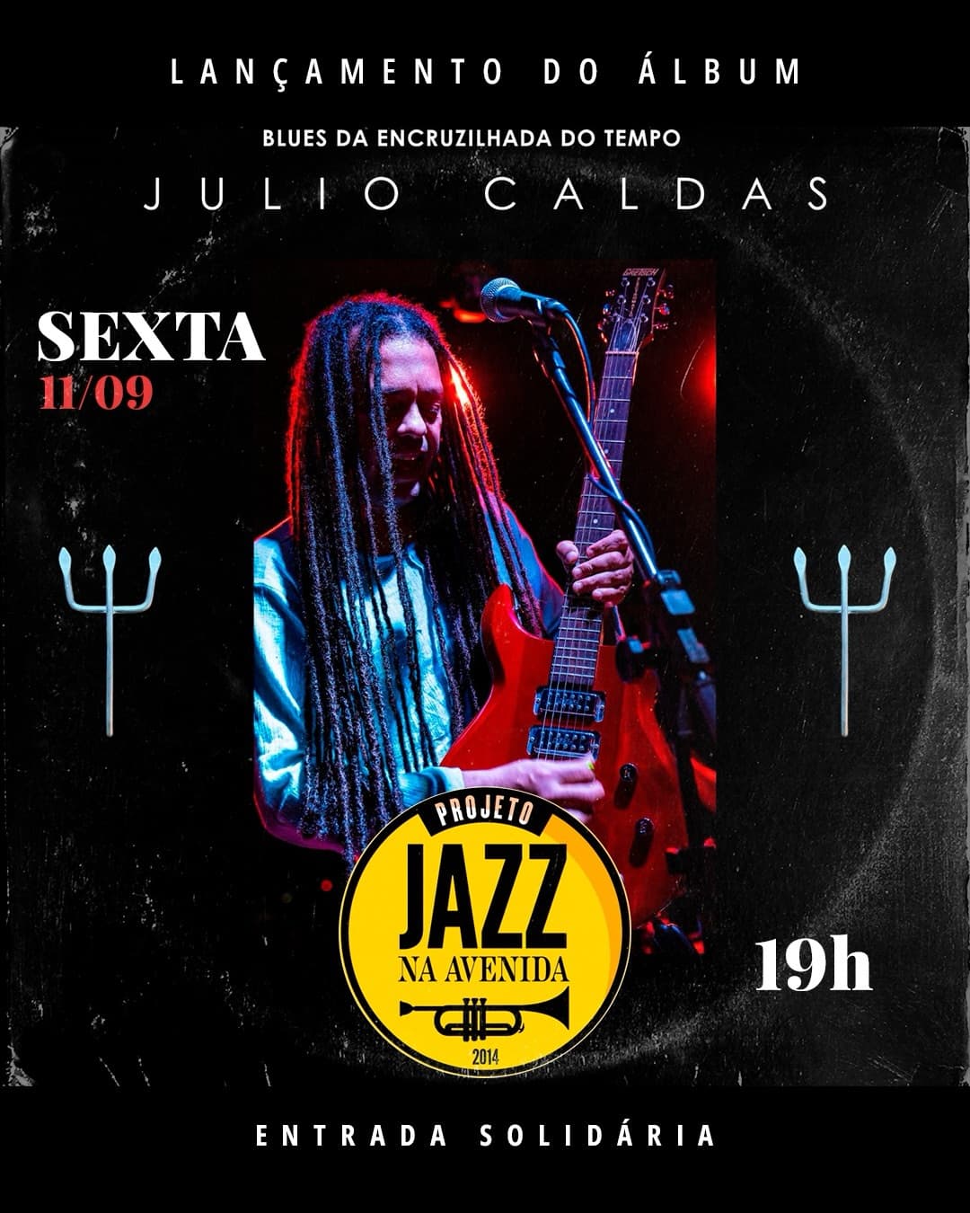 Flyer de Julio Caldas, Gilmário Celso, Brian Knave e AKYCER