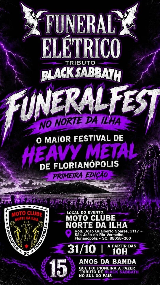 Flyer de Black Sabbath Tributo e mais 7 artistas