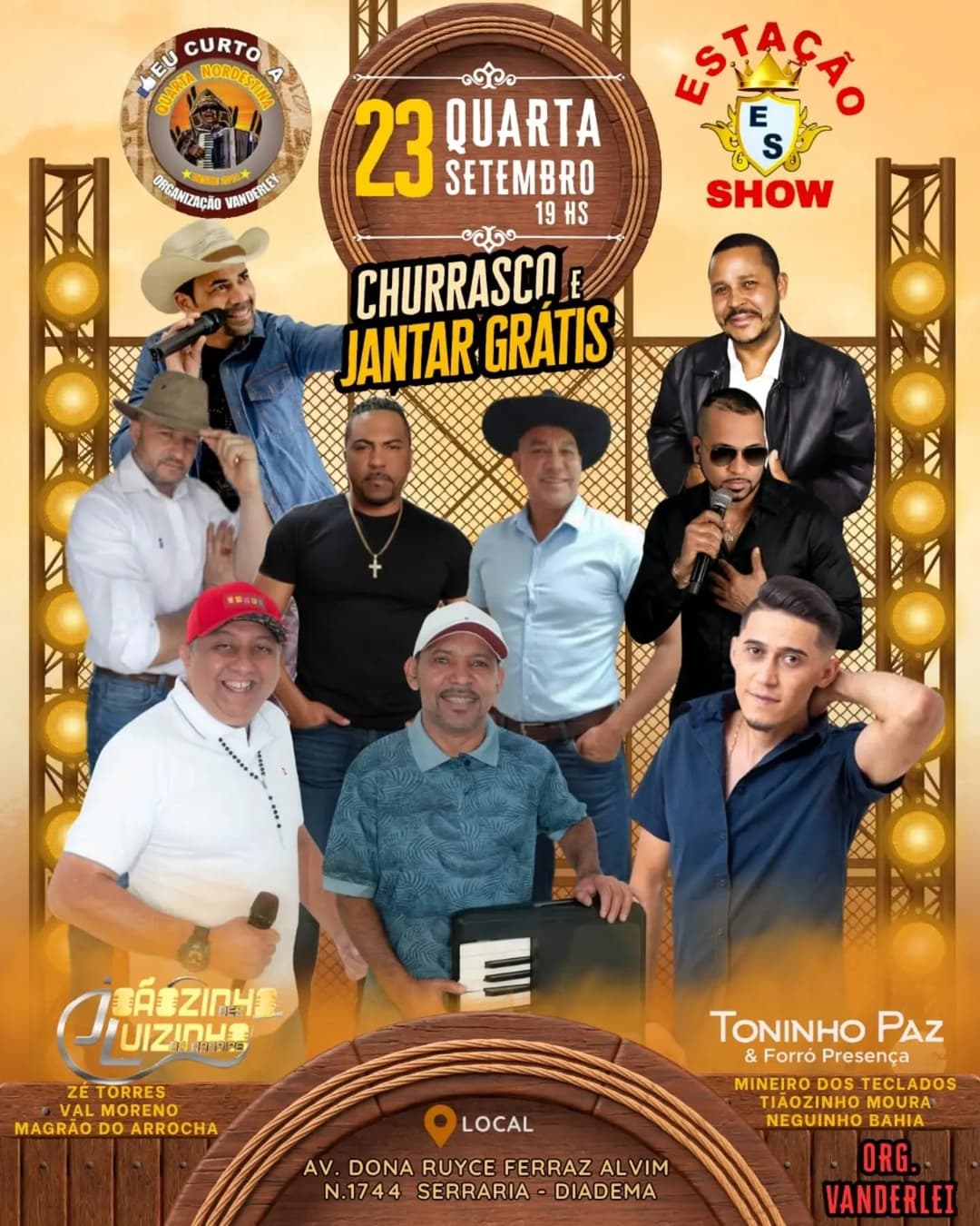 Flyer de Toninho Paz, Mineiro dos Teclados e mais 5 artistas