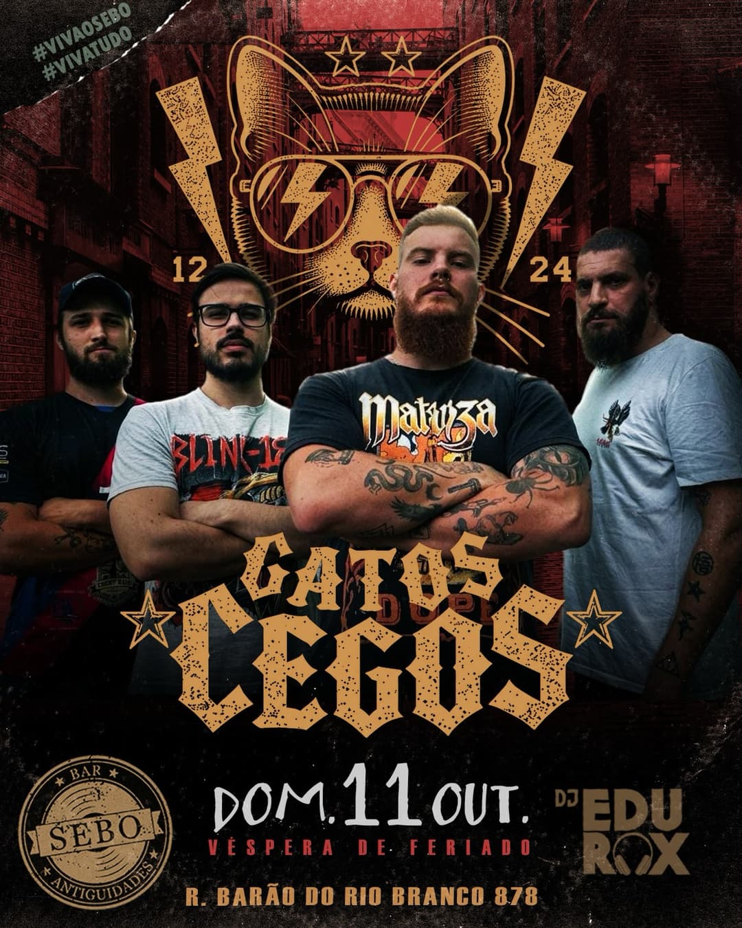 Flyer de Gatos Cegos e DJ Edu Guilherme