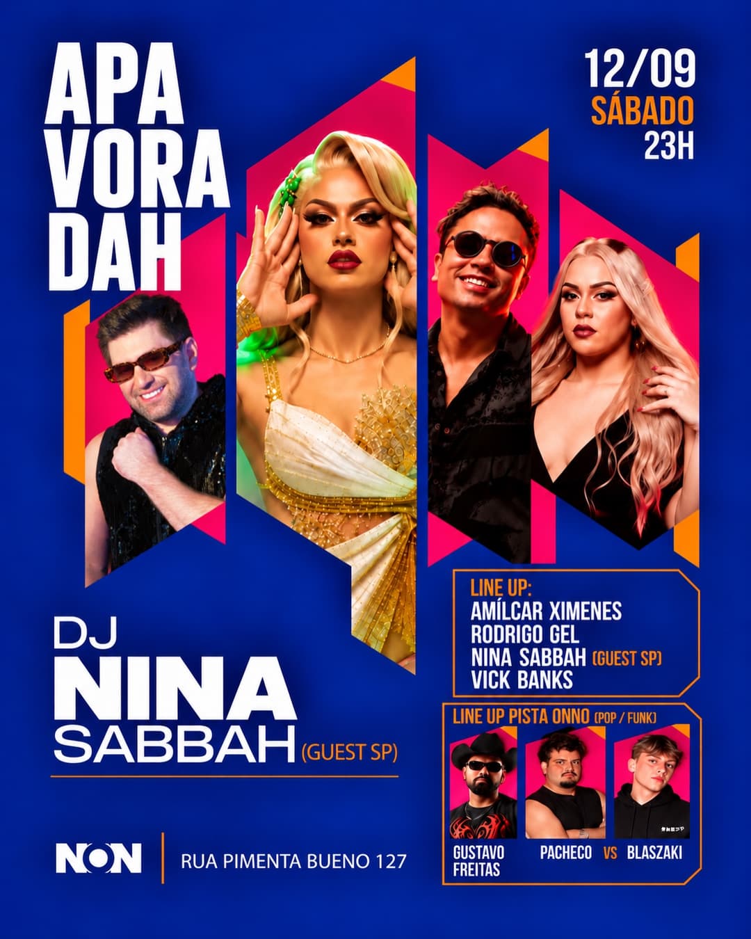 Flyer de DJ NINA SABBAH, Amílcar Ximenes e mais 4 artistas