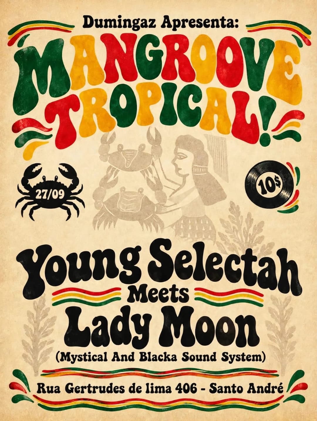 Flyer de Young, Mangroove Tropical e Lady Moon