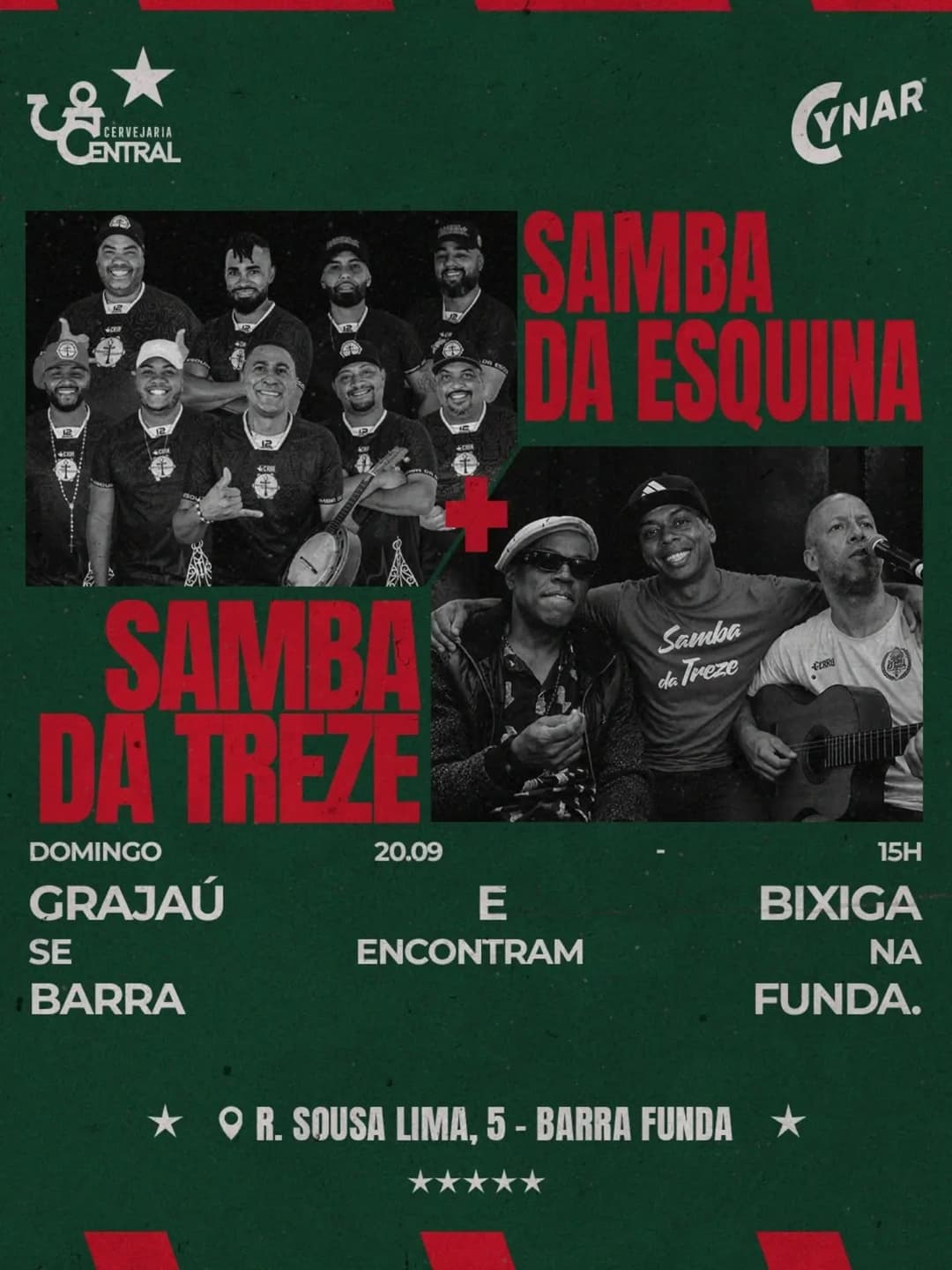 Flyer de Samba da Treze e Samba da Esquina