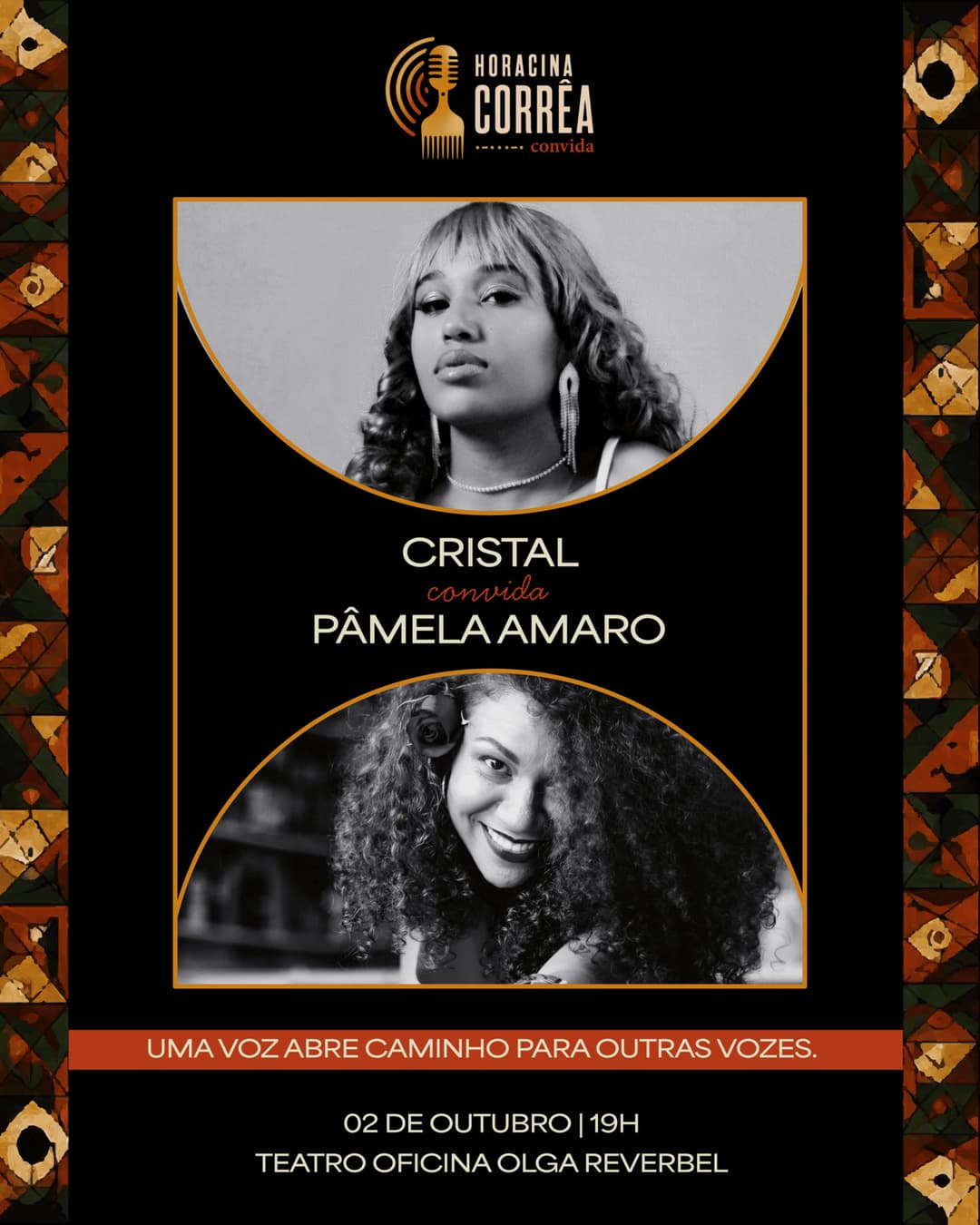 Flyer de Cristal e Pâmela Amaro