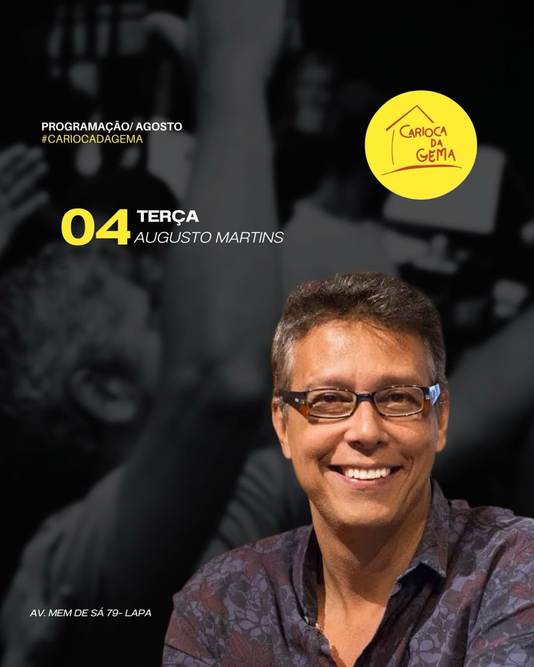 Flyer de Augusto Martins, Samba Carioca e mais 3 artistas